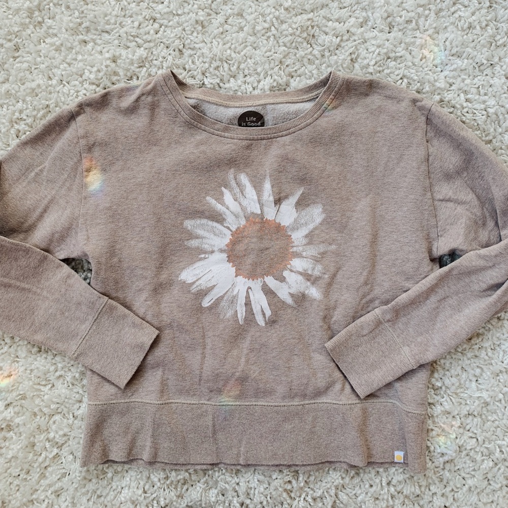 Life Is Good Cropped Crewneck